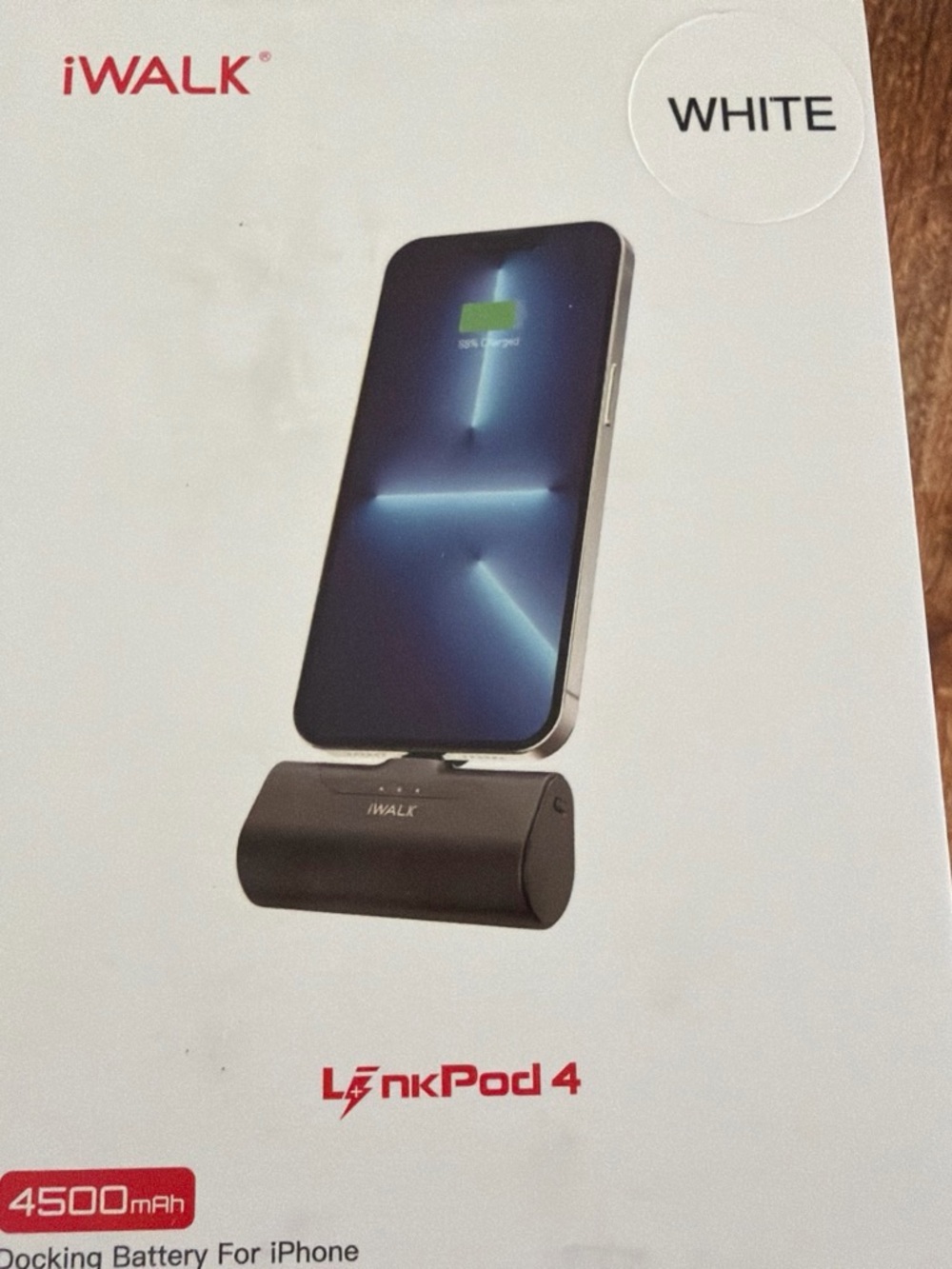 iWALK LinkPod 4 White Portable Docking Battery